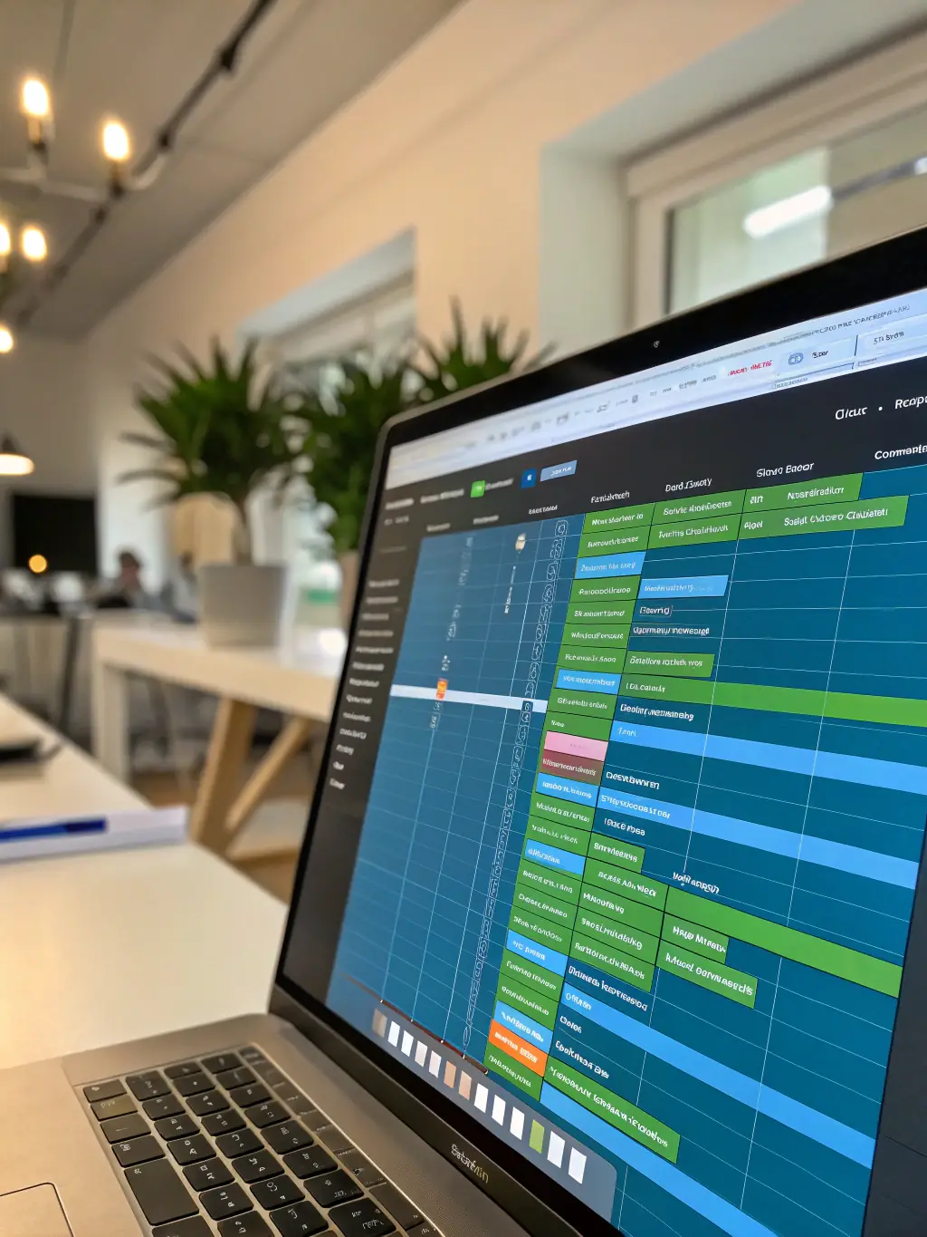 A clear and concise project timeline chart, illustrating the transparent communication process Ethos Water Damage Restoration provides to its clients.